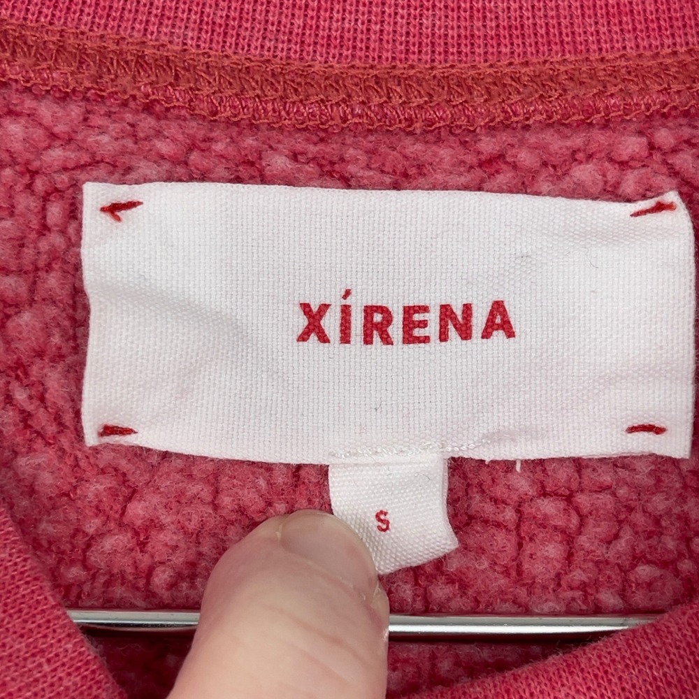 Xirena Gwen Sweatshirt Mock Neck Balloon Sleeve Small Red Moon Fleece Pullover - Picture 3 of 8